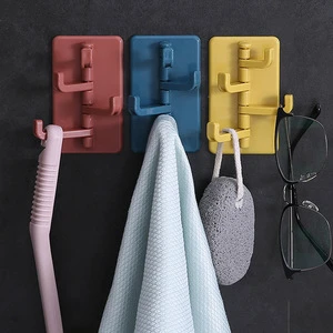 Creative Nordic Kitchen Bathroom Wall-mounted Strong Hook Self-adhesive Key Storage Organizer Rotating Hook for Jewelry Tools