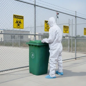 Customized High Quality Type 5B/6B Microporous EN14126 Anti-static Waterproof Disposable Protective Coverall Biological Suit