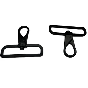 Zinc Alloy Matte Black Color 50mm Handbag Snap Hook Webbing Clasps Clip