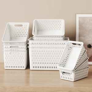 GREENSIDE Plastic Storage Basket Multi-purpose Environmentally Organizer With Hollowed Out Hand Basket Cartoon Storage Basket