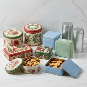 Elegant Gold Rectangular Christmas Tin Box Holiday Metal Container Hinged Lid Storage for Artisanal Bakery Holiday Gifts
