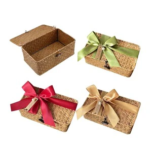 Rustic Touch Seagrass Gift Box/ Gift Basket for Christmas, Birthday/ Wedding or Any Holiday Cheap Price Wholesale Vietnam