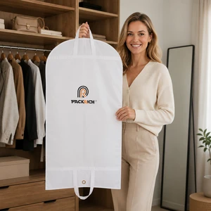 Wholesale Brand Reusable Cotton Fabric Eco-friendly Foldable Hanging Clothing Storage Dance Garment Bag with Zippers Protective