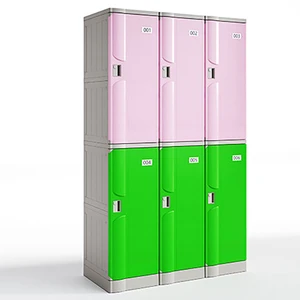 6 Doors Storage Locker Cabinet School Abs Locker Gym Wardrobe Staff Worker Gym Plastic Locker Cabinet