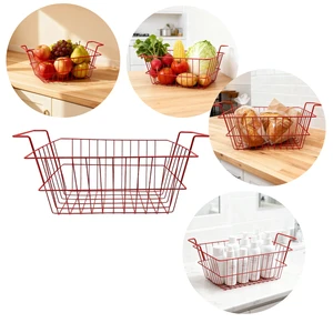 DaS Household Metal Iron Wire Storage Basket with Handles