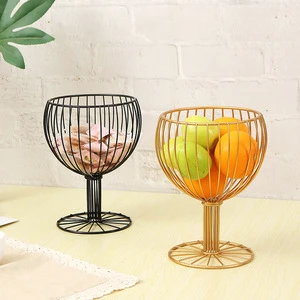 New Design Modern Iron Wire Storage Fruit Basket with Durable Construction for Kitchen Table Use