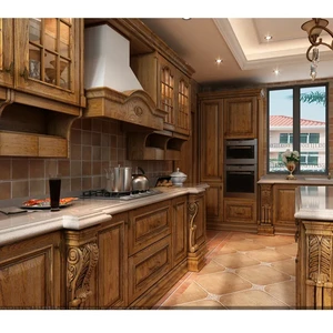 CBMmart Classic Design Ready To Assemble Shaker Kitchen Cabinet Furniture Wood Color Solid Wood Kitchen Cabinets