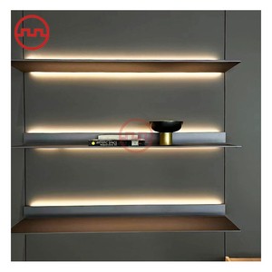 Aluminum Extrusion Decorative Display Storage Wall Hanging Shelves With Led Lighted Metal Storage Racks