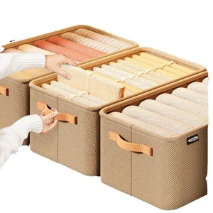 Fabric Foldable Stackable Bag Under Bedroom Cabinet Closet Clothing Wardrobe Clothes Organizer Storage Box