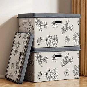 Oxford Cloth Printed Foldable Clothing Organizer Storage Box 70L-80L Capacity for Household Use Under-Bed Multi-Purpose Storage