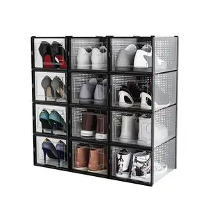 World-wide Renown Shoe Storage Box Stackable Plastic Shoe Storage