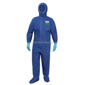 SAFEMAN GAJ1000 Disposable Chemical Protective Coveralls Non-Woven Fabric Sleeves Anti-Static Dust Proof Blue