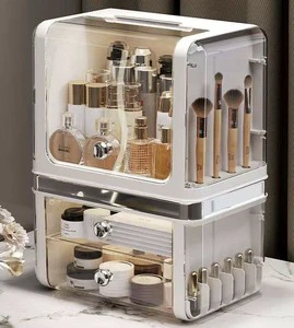 New Light Luxury Cream Wind Large-capacity Cosmetic Storage Box & Case Desktop Multi-layer Dust-proof Display