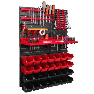 HT33268 Polished Plastic Workshop Garage Wall Shelf 576x780mm Stacking Pegboard Storage for Car Repair Toolboxes