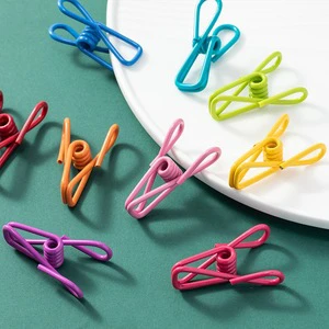 10pcs Color Clothespins Clothes Chips Random Colors PVC-Coated Steel Clip Anti-slip Sock Clip Multipurpose Clothes Drying Pins