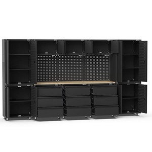 Kinbox 14pcs Workbench Tool Chest/Garage Tool Cabinet Group Hanging With Tool Holder For Workshop Garage Storage