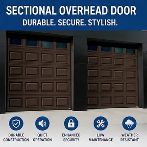 High Quality Modern Steel Automatic Sectional Garage Door With Glass Windows Remote-Controlled Motorized Outdoor Driveway Door
