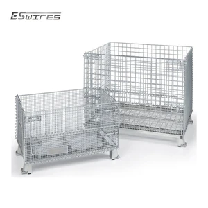 Heavy Duty Stackable Collapsible Metal Storage Wire Mesh Warehouse Steel Basket
