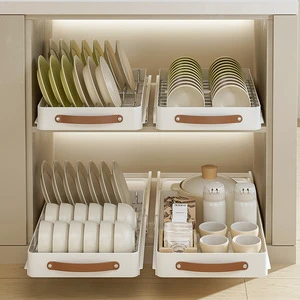 Pull Out Cabinet Organizer,Slide Out Drawers, Under Sink Pull-Out Home Organizers With Adhesive Nano Film Fixed