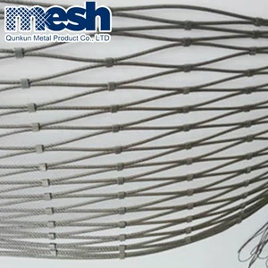 Durable Stainless Steel Wire Rope Net Woven Braided Cable SS Rope Mesh For Zoo Bird Cage Protection Balustrade Falling Webnet
