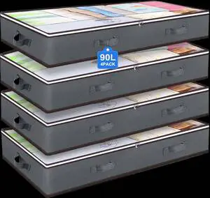 90L Under-Bed Storage Boxes, Wardrobe Organizers, and Foldable Bags