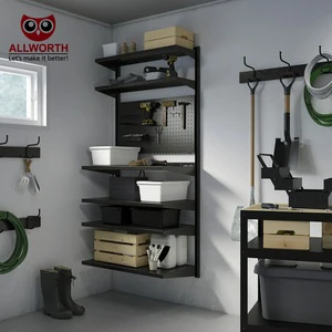 Practical Powder Coated Inside Storage High Quality On-wall Series White Flexible Installation Garage Sundries Organizer