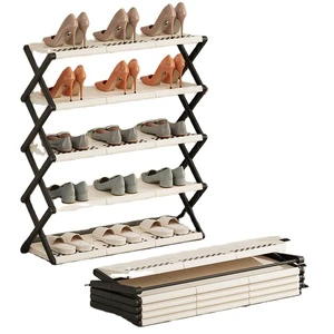 Foldable PP Plastic Shoe Rack Space Saving Living Room Home Storage Organizer Furniture Folding Shoe Rack