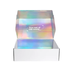 Customizable Luxury Clothing Wig Shoes Packaging Box Corrugated Holographic Matt Lamination