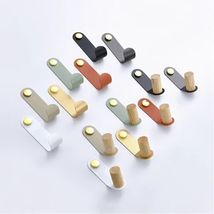 Creative Modern Single Wall-Mounted Iron Multi-color Bathroom Hook Detachable Design Hat Coat Practical Wardrobe Hardware