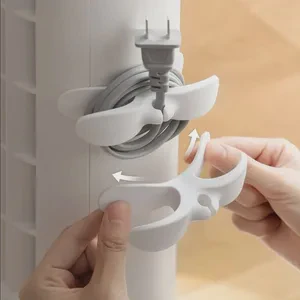 Kitchen Heavy-Duty Adhesive Cable Organizer Secure Appliance Cord & Plug Holder, Power Wire Winder for Tidy Storage