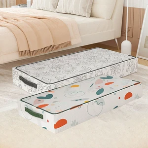 Multifunctional Rectangle Socks Storage Box PVC Nylon Under Bed Storage Organizer Bin with Clear Window