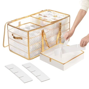 For Foldable Rectangle Christmas for Storage Box Organizer with Dividers Plastic PP Material