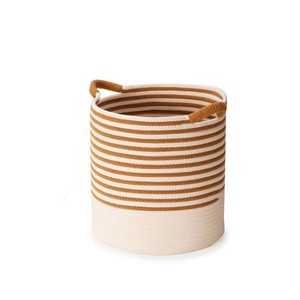 Premium Handwoven Natural Rattan Jute Yarn Rectangle Storage Basket Set Eco Friendly Home Storage Organizer with Handles