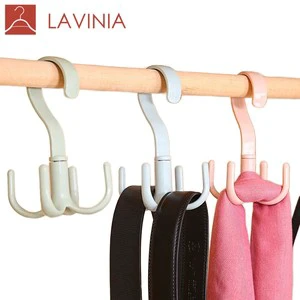 Lavinia Creative Four-claw Rotating Coat Hook Scarf Storage Rack Multifunctional Space-Saving Eco-Friendly Shop Perforated PS