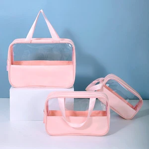 Custom Transparent Canvas Cartoon Pattern Makeup Bag Travel for Organizer Beach Waterproof Storage Pouch High Quality