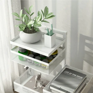 Joyings Rolling Fruit Basket Rack With 5 Tier Rotating Metal Baskets And Multi Functional Kitchen Holders & Racks