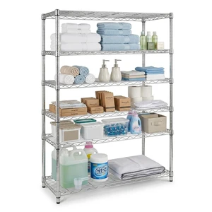 NSF Waterproof Chrome Plated Wire Storage Rack Multi Tier Metal Shelving for Hotel Bathroom Laundry Linen Storage