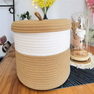 Woven Lid Storage Basket Miscellaneous Storage Basket Foldable Bathroom Storage Basket