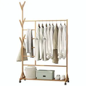 JB Vertical Wooden Coat and Hat Racks with Branch and Cross bar Wood Clothes Racks
