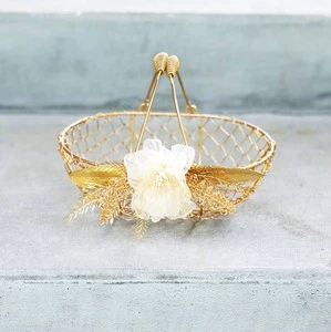 Decorative Handmade Natural Metal Wire Basket with Hanging and Floor Options Beautiful Design for Wedding & Party Gifts