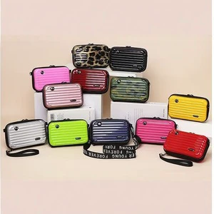 Explosive PC 7-inch Hard Shell Striped Fashion Open Waterproof Breathable Lightweight Cosmetic Toilet Travel Storage Bag
