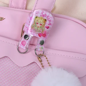 Custom logo Backpack Pvc Expansion Clip Bag Extension Clip Bag Decoration Buckle Photocard Display Travel Luggage Accessories