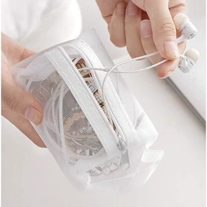 Custom logo Flat Toiletry Washable Cosmetic Organizer Light Mesh Toilet Bag Makeup Bag Storage Cosmetic Travel Kit Bag