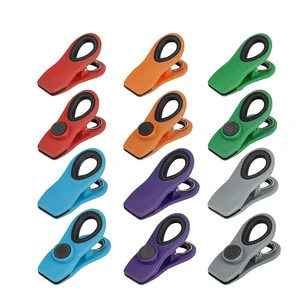 Wholesale 12 Piece Grip Plastic Magnet Bag Clips Assorted Colors Bag Clips for Snack Chips Bag