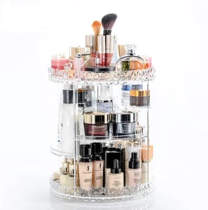 Hot Sale 360 Degree Rotation Cosmetic Storage Box Acrylic Cosmetic Storage Box