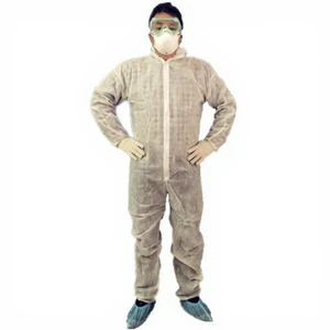 High Quality Single Layer PP Nonwoven Disposable Coveralls Full Coverage Moderate Protection Front Protective Clothing