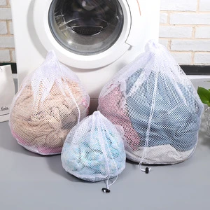 Eco-friendly Foldable Heavy Duty Storage Hanging Mesh Laundry Bag for Dirty Clothes Washing Socks Underwear