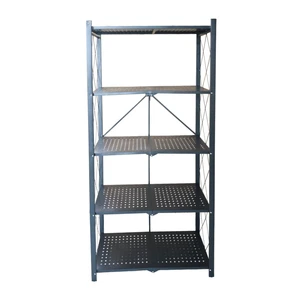 Metal Multi-Layer Free Foldable Shelving Units Oven Pot Board Rack Household Storage For Kitchen Pots Living Room