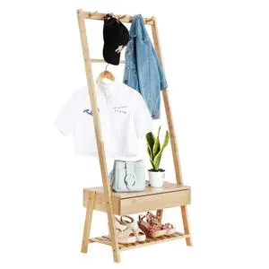 Custom Coat Rack Drawers Clothes Hanging Storage Rack Coat Rack Stand Wooden Coat Rack Bedroom ClothesTree Hanger Clothes Tree
