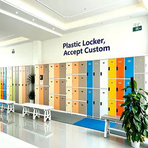 JMDS Outdoor Storage Cabinets 3-Compartment Waterproof PVC+ABS Locker 100kg Capacity Customizable Lock For School Gym Swimming